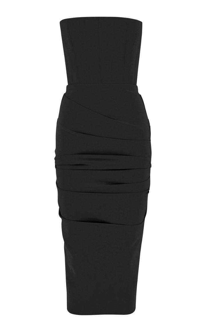 Alex Perry Exclusive Mena Ruched Stretch Crepe Midi Dress