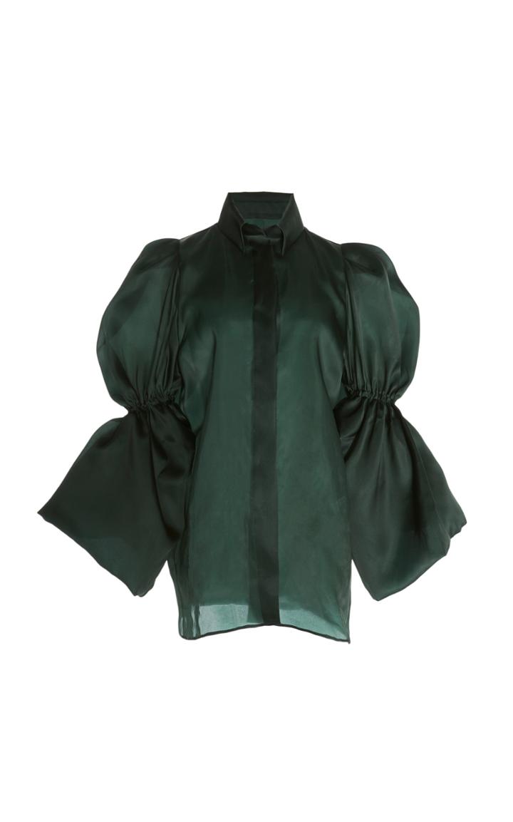 Alexandre Vauthier Puff Sleeve Organza Blouse