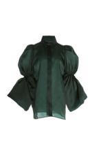 Alexandre Vauthier Puff Sleeve Organza Blouse