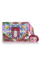 Dolce & Gabbana Twill-trimmed Printed Leather Shoulder Bag