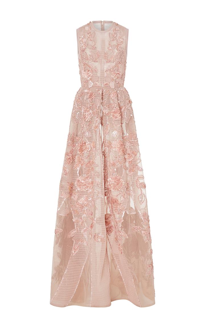 Elie Saab Embroidered A-line Gown