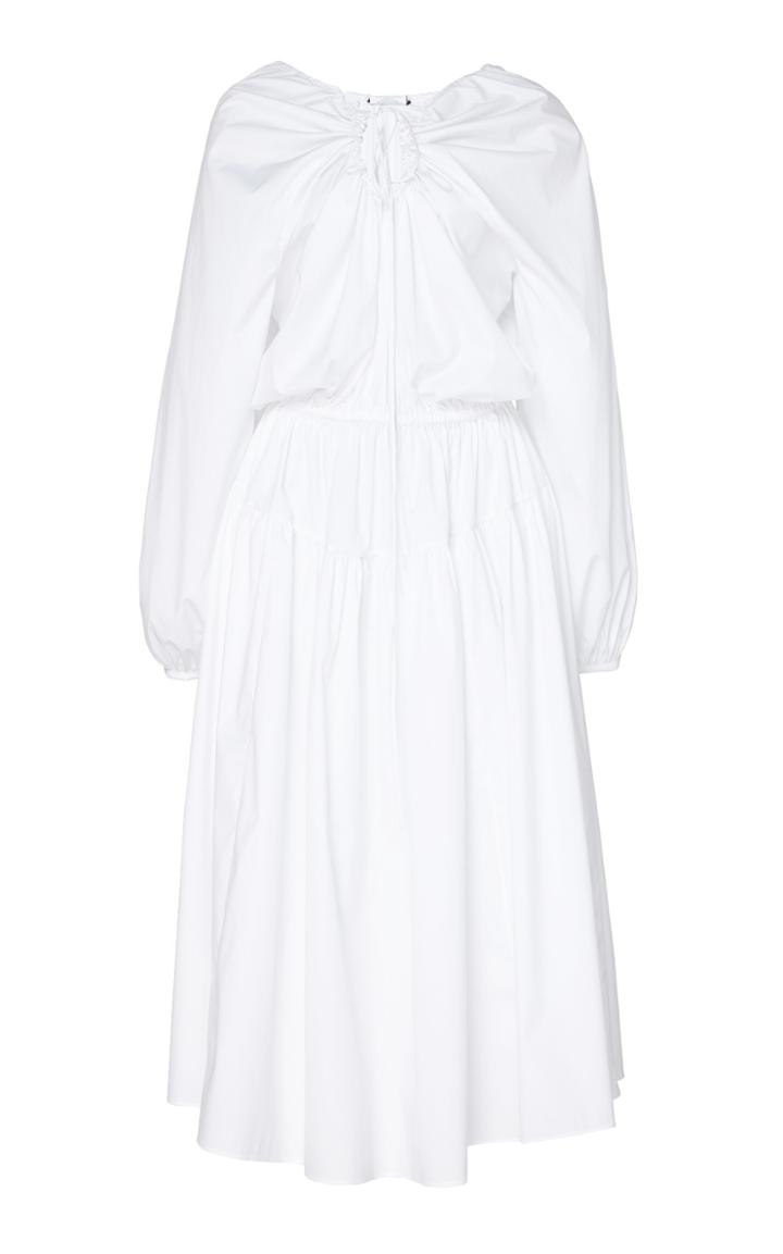 Moda Operandi Rochas Draped Keyhole Cotton-blend Dress Size: 38