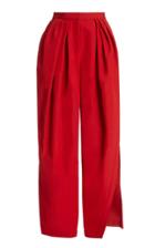 Moda Operandi Rosie Assoulin Pleated Cotton-blend Wide-leg Pants