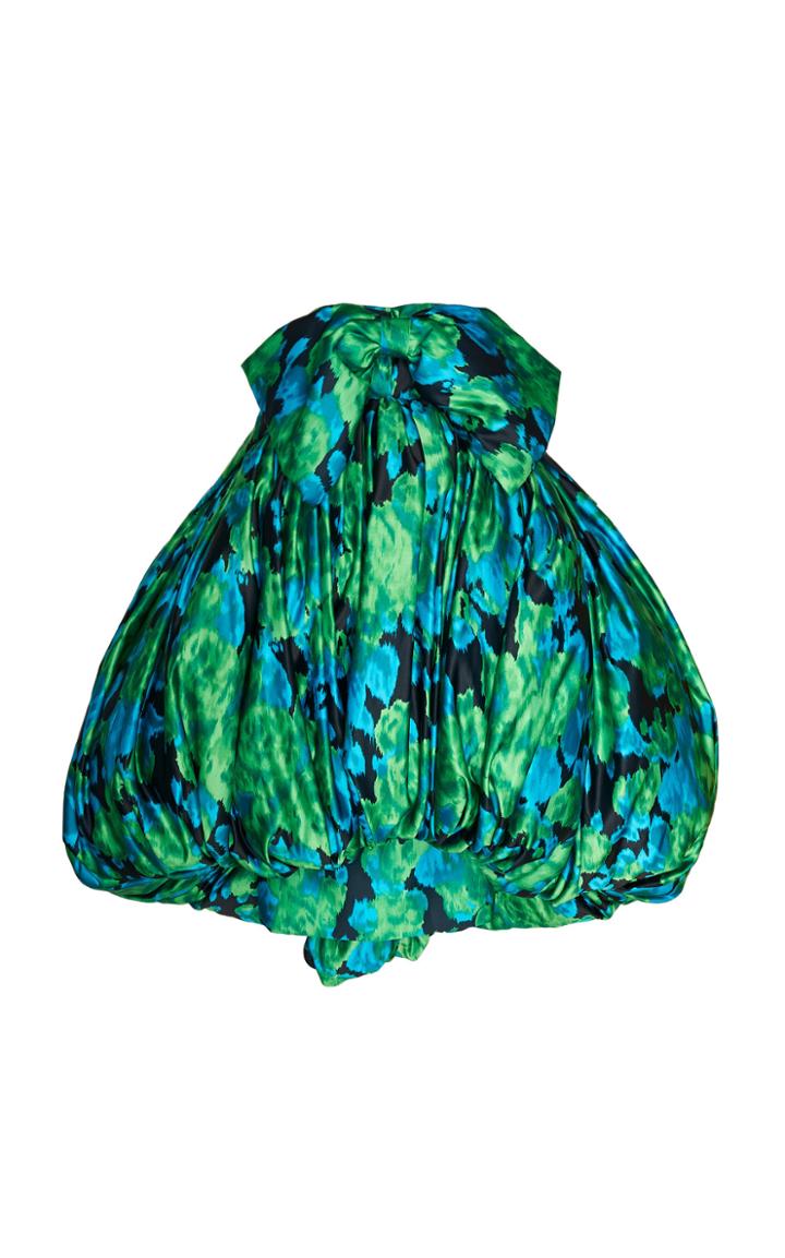 Richard Quinn Strapless Moire Puffball Duchess Satin Gown
