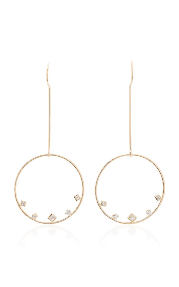 Zo Chicco Mixed Shaped Diamond Large Circle Wire Earrings