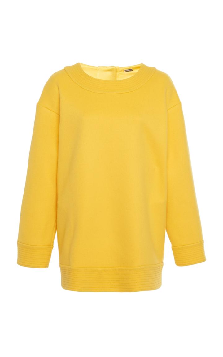 Adam Lippes Trapunto Oversized Wool Sweater