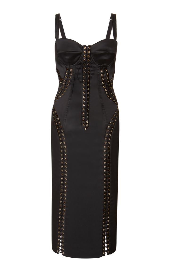 Dolce & Gabbana Lace-up Stretch Crepe Dress