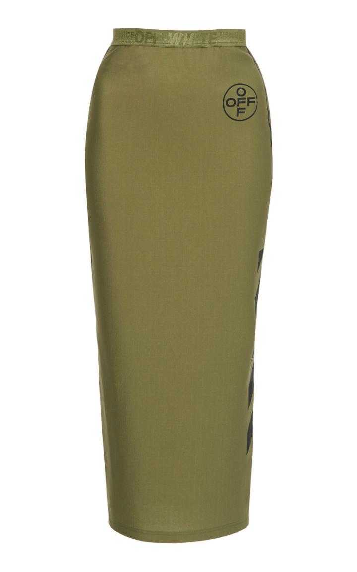Off-white C/o Virgil Abloh Midi Crepe De Chine Pencil Skirt