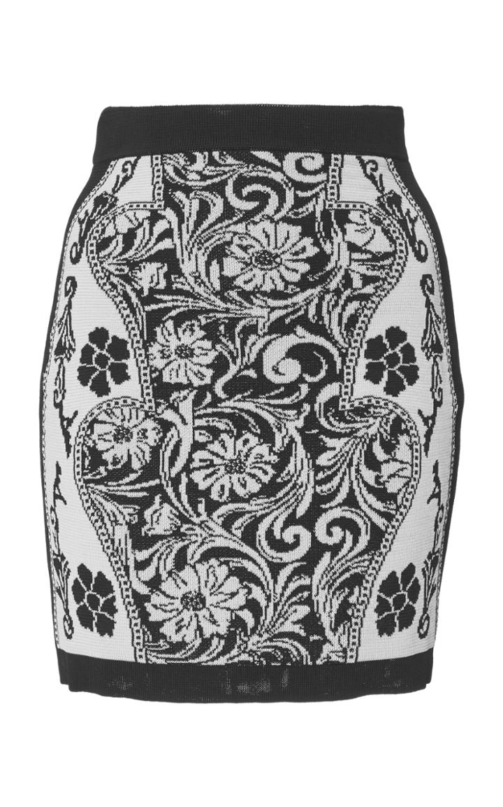 Balmain Floral Knit Skirt