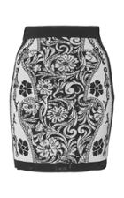 Balmain Floral Knit Skirt