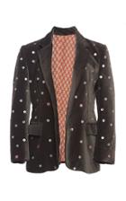 Alix Of Bohemia Limited Edition Wade Button-embroidered Cotton Velvet Blazer