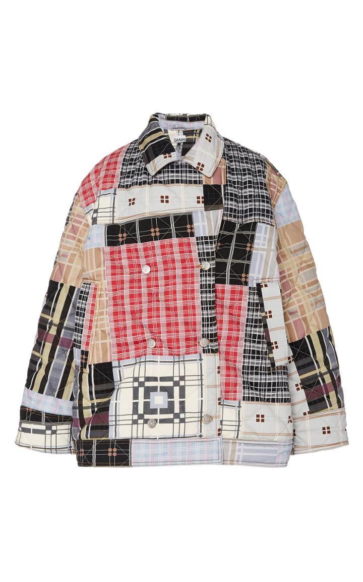 Ganni Patchwork Quilted Denim Jacket