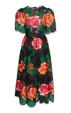 Dolce & Gabbana Floral Embroidered Short Sleeve Dress