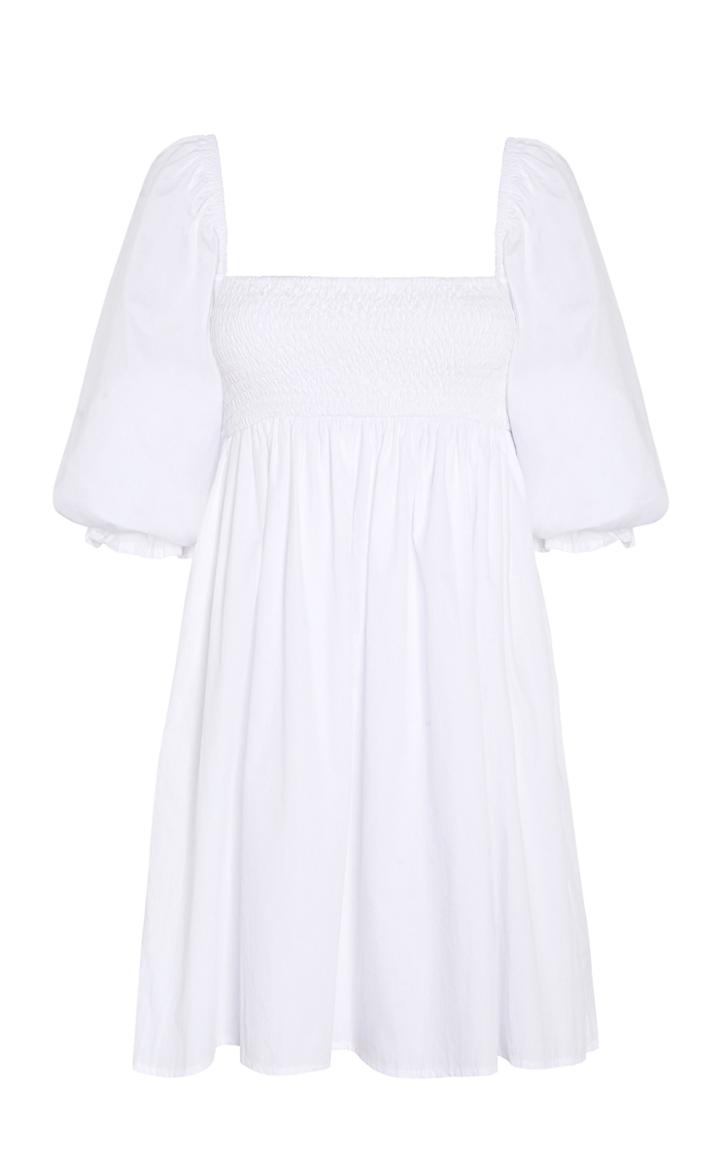 Moda Operandi Faithfull The Brand Arles Smocked Cotton Poplin Mini Dress