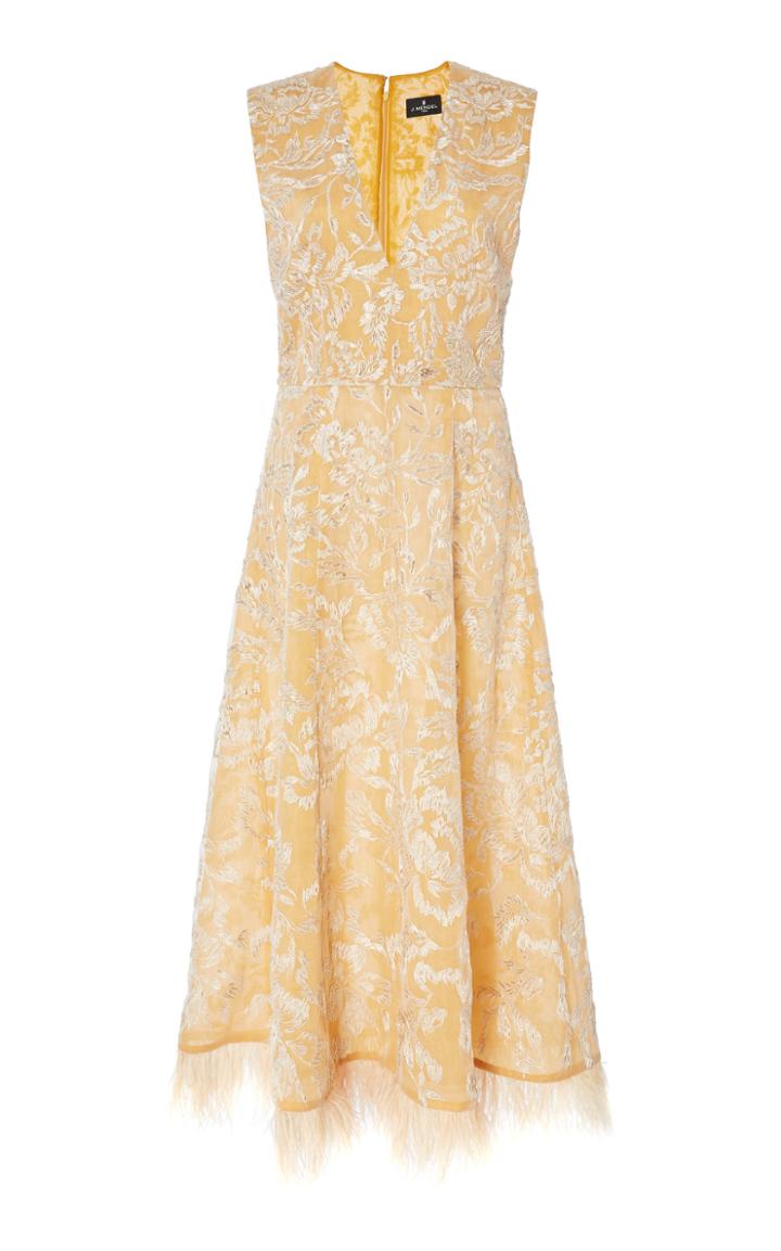 J. Mendel Embroidered Midi Dress