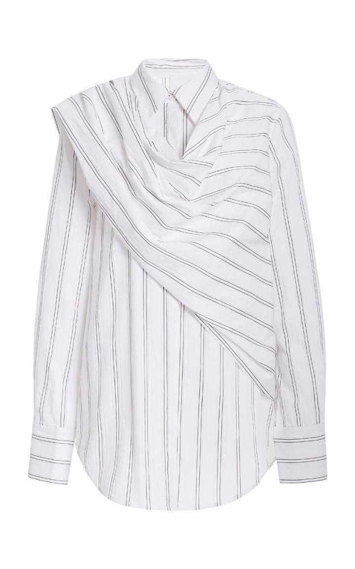 Acler Bradey Striped Jersey Wrap Shirt