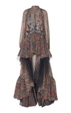 Giambattista Valli Printed Chiffon High-low Gown