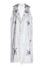 Nevenka Honesty Floral-embroidered Cotton Trench Coat