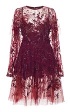 Elie Saab Bead Embroidery Sheer Dress