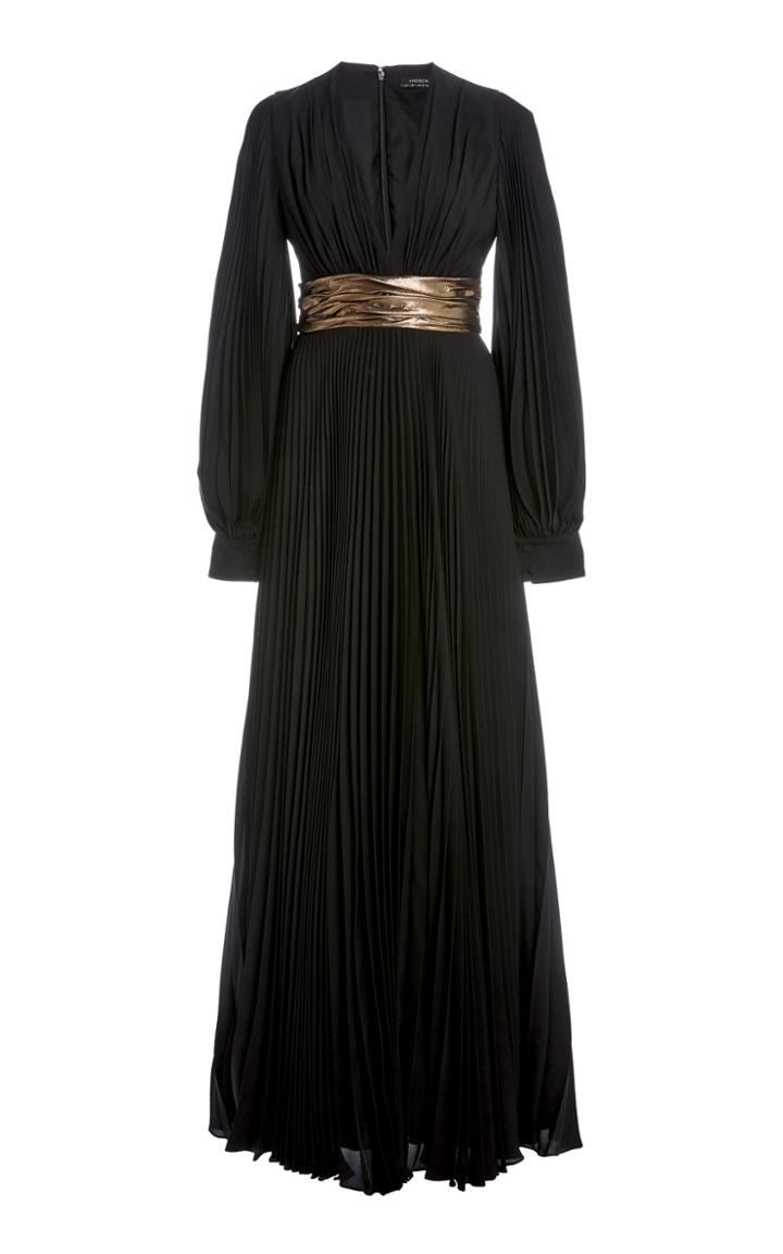 Moda Operandi Andrew Gn Pleated Silk Gown
