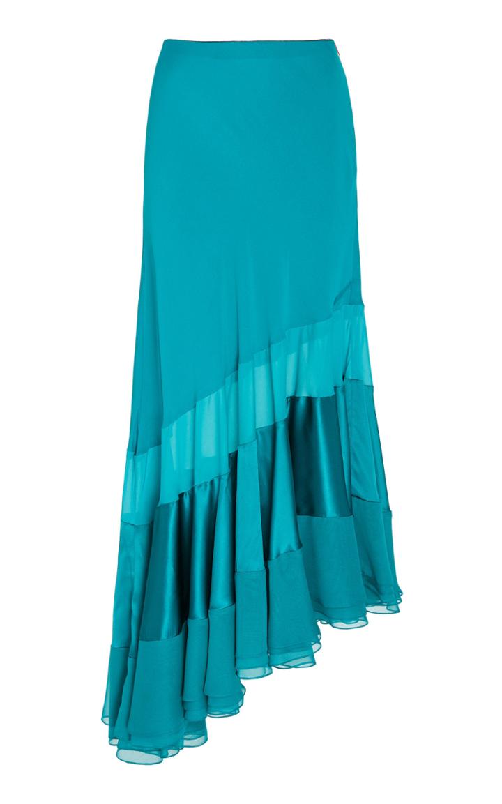 Prabal Gurung Sofia Asymmetric Silk Midi Skirt