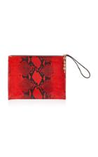 Marni Pochette Large Embossed Python Leather-blend Bag