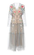 Alena Akhmadullina Embroidered Tulle Midi Dress