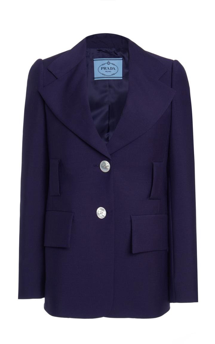 Moda Operandi Prada Single-breasted Mohair Wool Blazer Size: 40