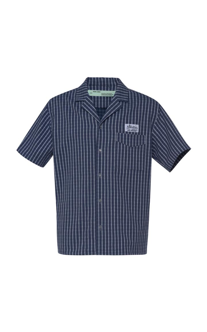 Off-white C/o Virgil Abloh Logo-patch Striped Cotton Shirt