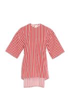 Victoria Beckham Pique Stripe Wide0sleeve Top