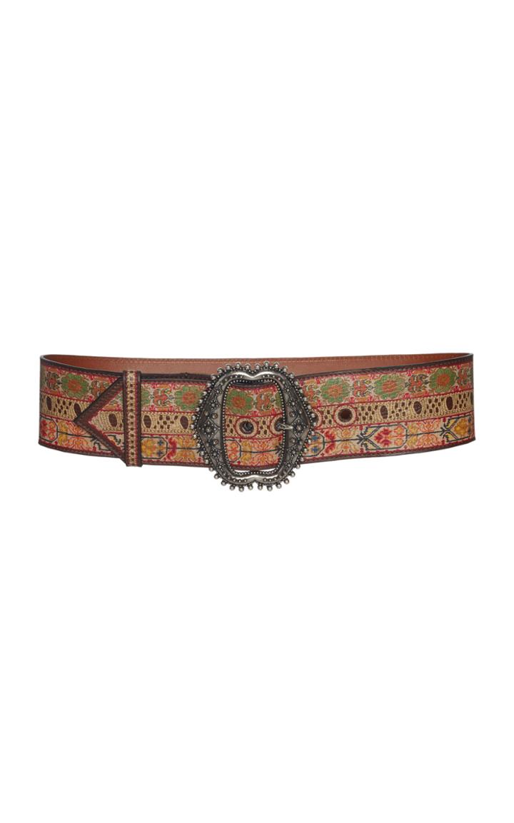 Etro Printed Leather Waist Belt