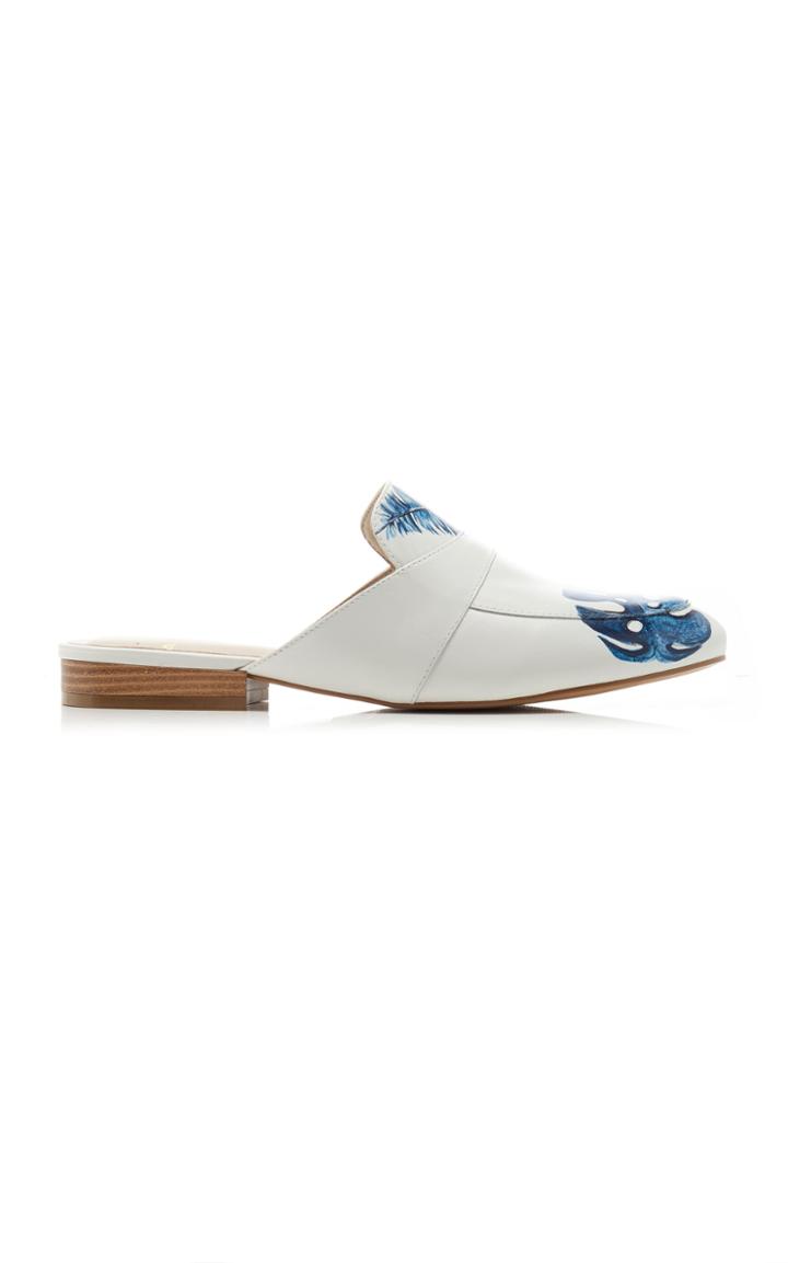 Alepel M'o Exclusive: Sapphire Leaves Mules