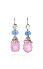 Munnu The Gem Palace Blue And Pink Sapphire Earrings