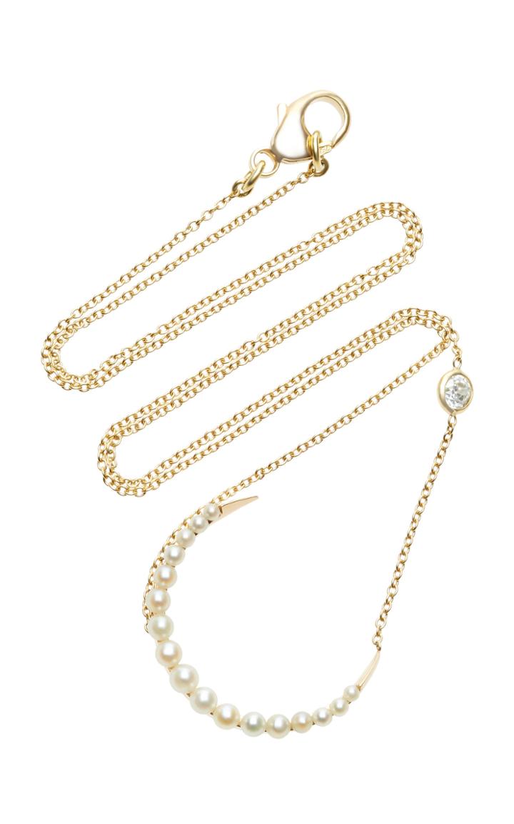 Renee Lewis 18k Gold Diamond Pearl Necklace