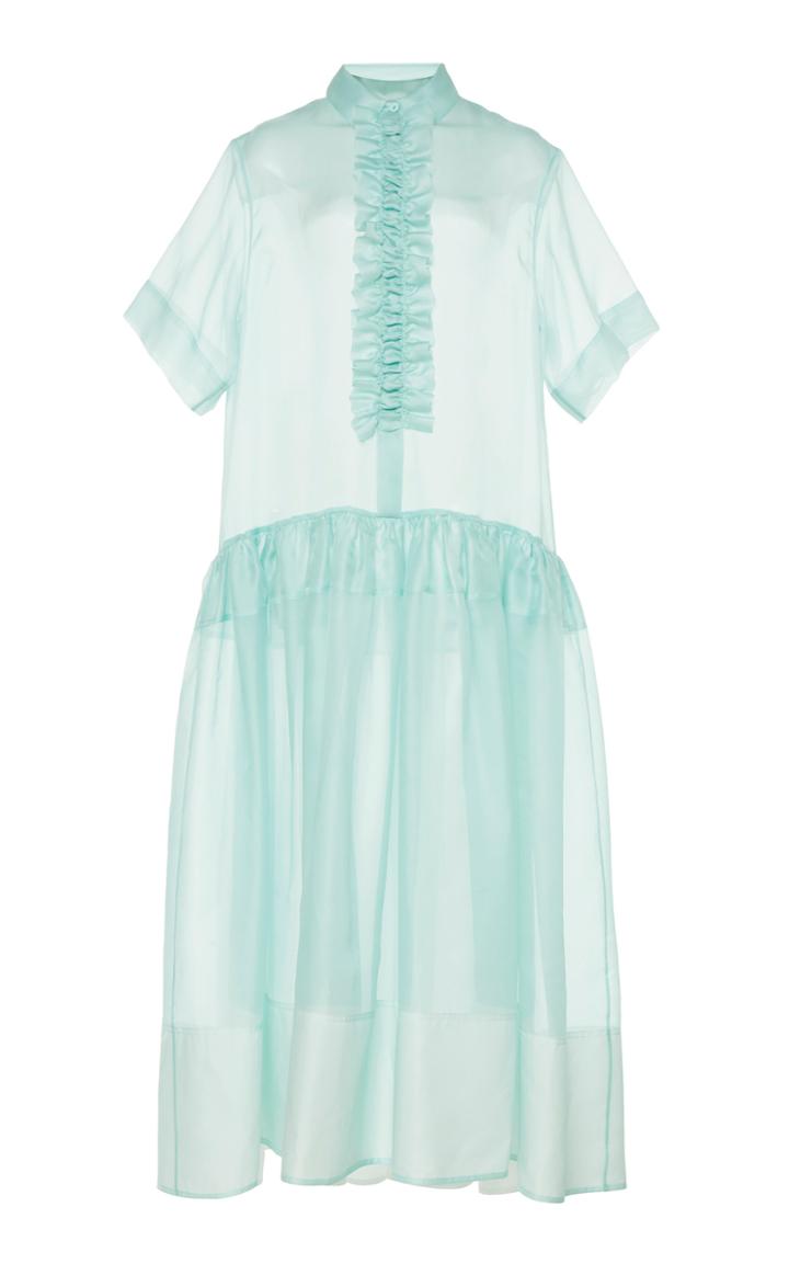 Moda Operandi Lee Mathews Gemma Ruffle-front Silk Organza Midi Dress Size: 0