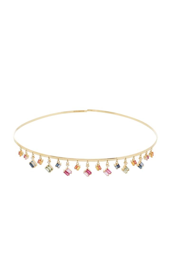Suzanne Kalan 18k Gold Sapphire And Diamond Choker
