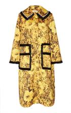 Richard Quinn Sunflower Frill Embellished Duchess Satin Coat