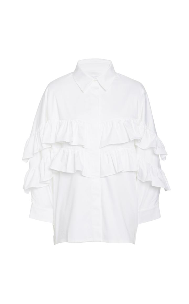 Piece Of White Monique Ruffled Cotton Poplin Shirt
