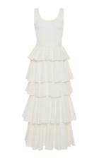 Rhode Naomi Tiered Broderie Anglaise Cotton Midi Dress