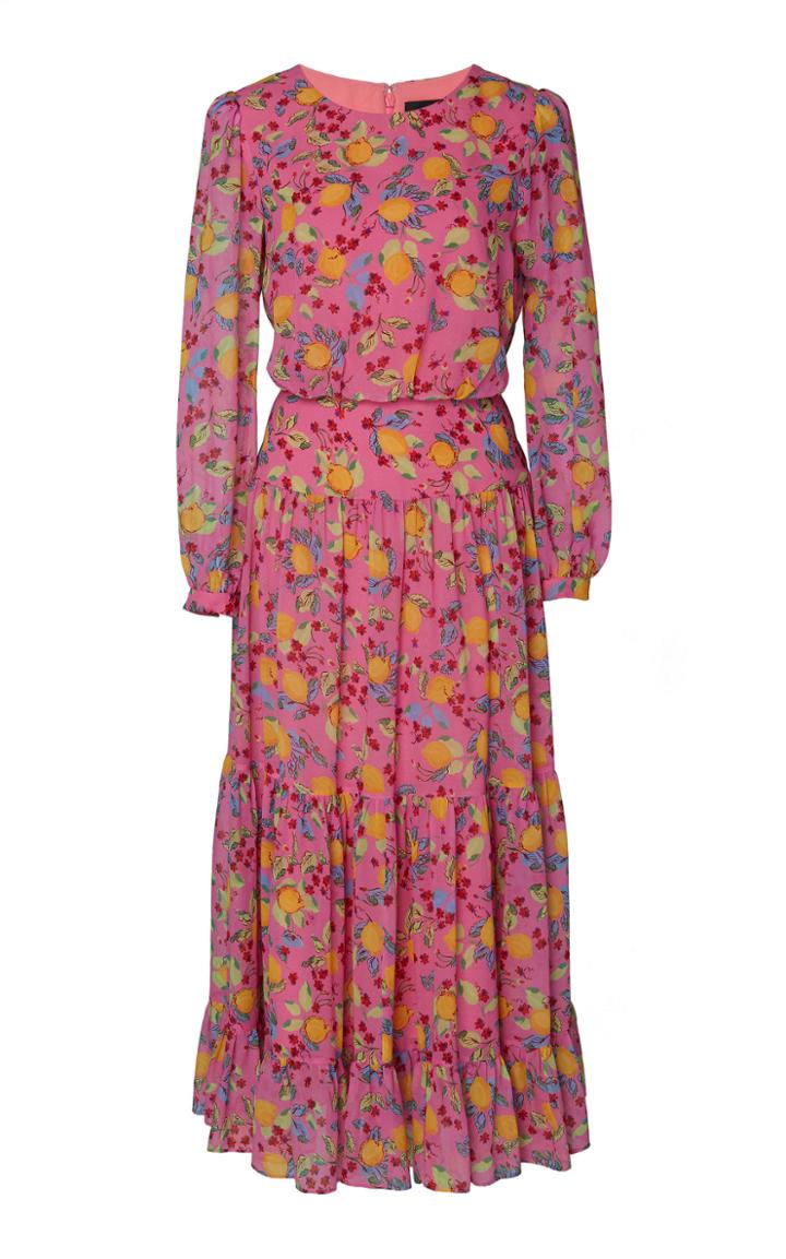 Saloni Isabel Printed Silk-georgette Midi Dress