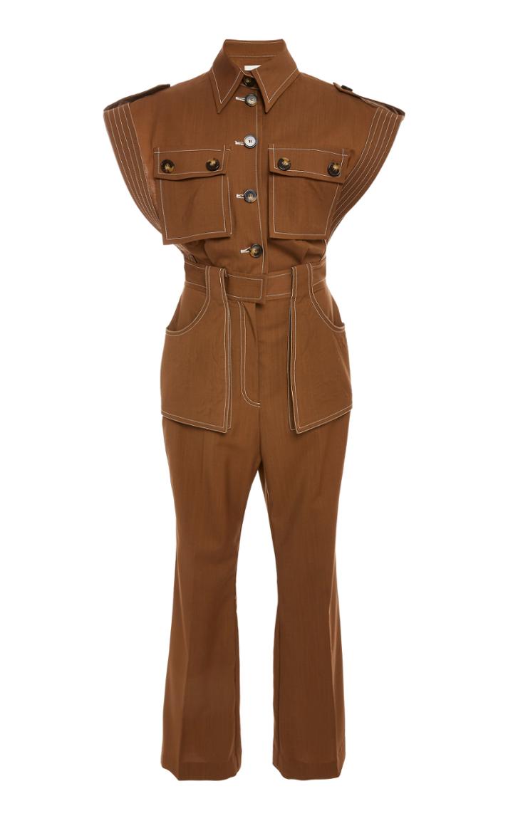 Zimmermann Zippy Safari Straight-leg Wool Jumpsuit