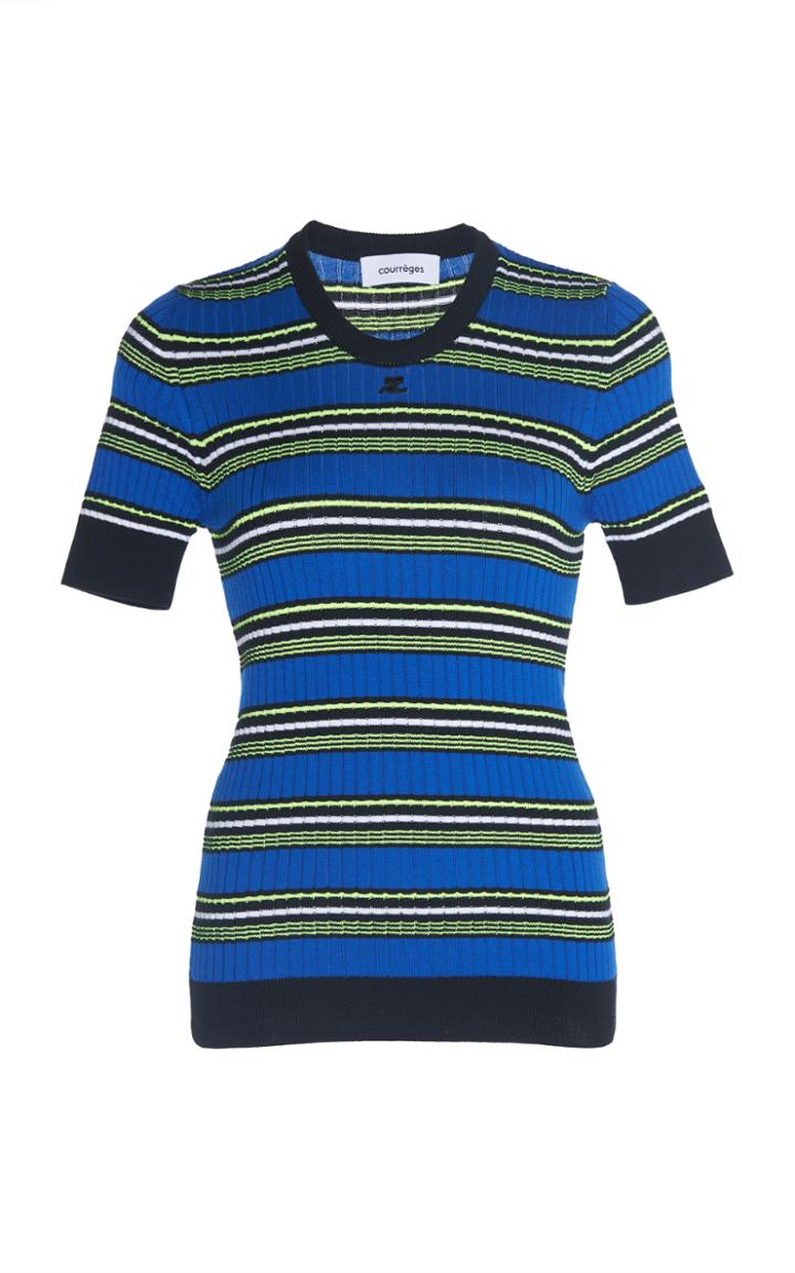 Courrges Striped Knit Top