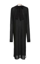 Summa Crew Neck Long Sleeve Dress With Scarf