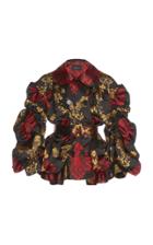 Simone Rocha Belted Ruched Jacquard Jacket