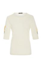 Zac Posen Embroidered Cashmere Silk Top