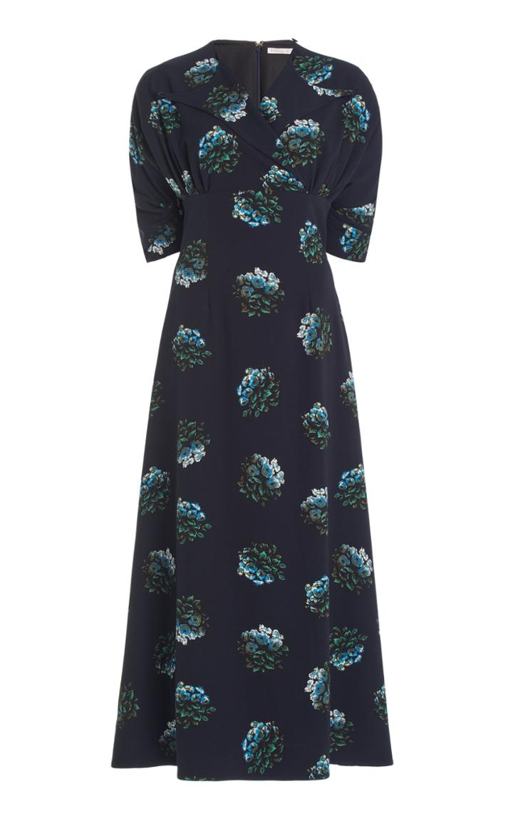 Moda Operandi Emilia Wickstead Olga Wrap-front Floral Stretch-georgette Midi Dress
