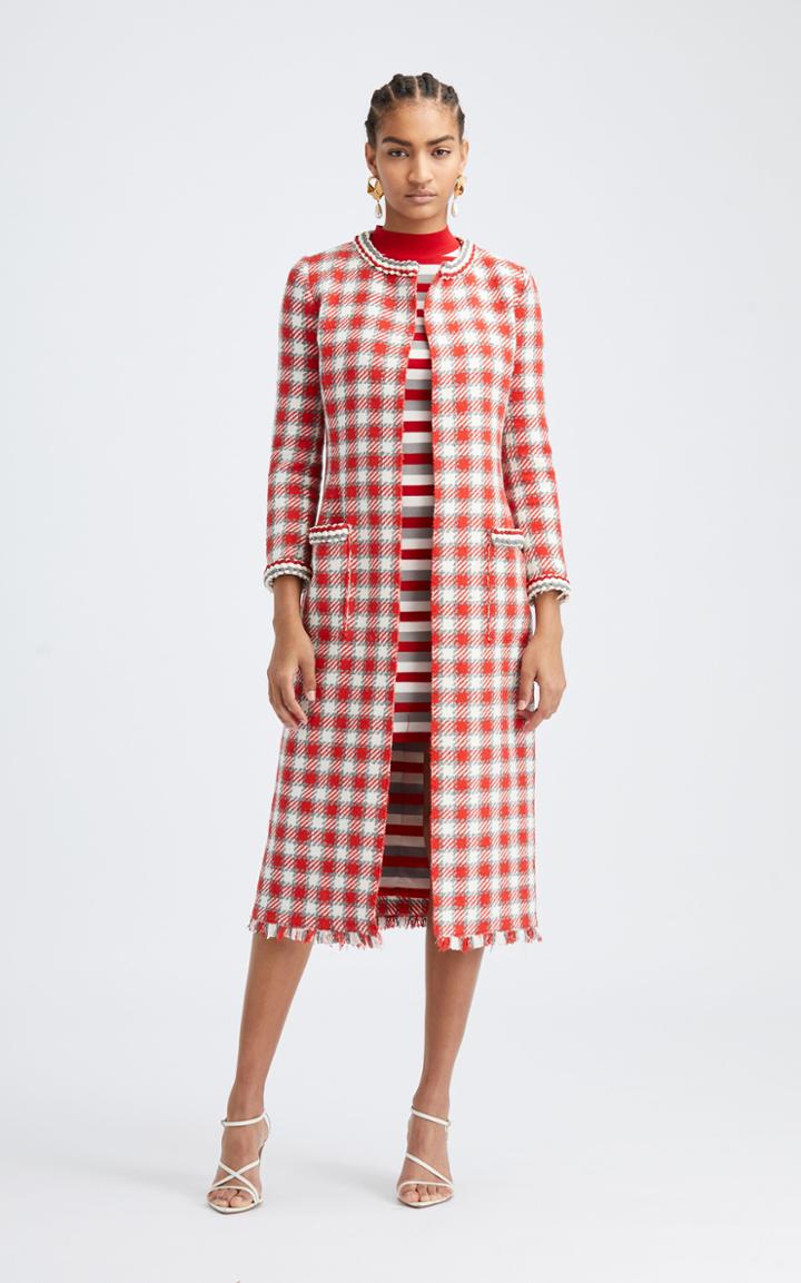 Moda Operandi Oscar De La Renta Tweed Braided Trim Coat