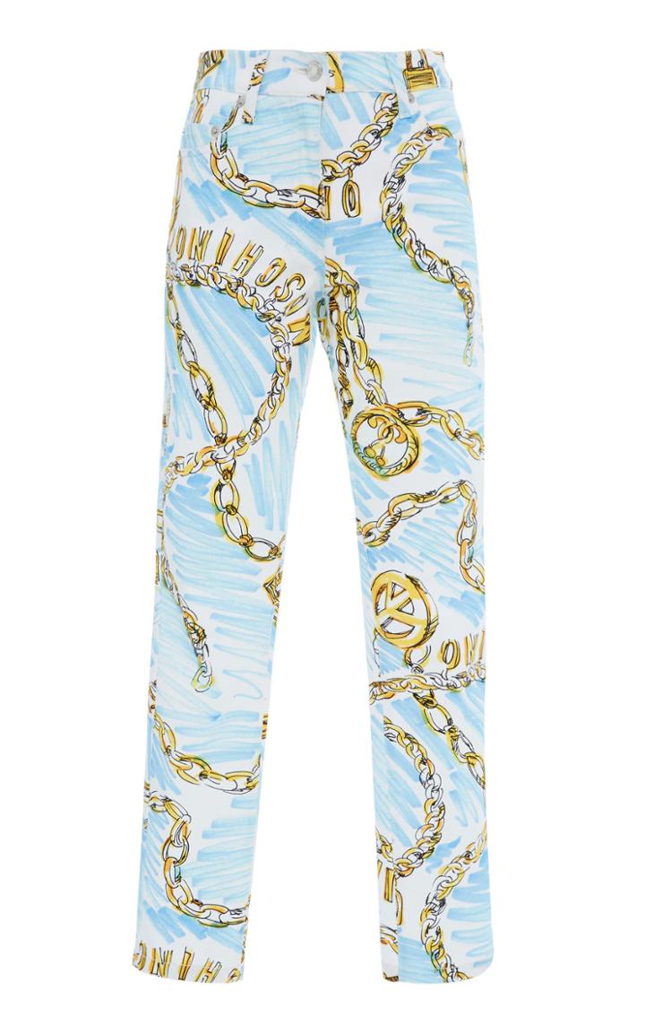 Moschino Chain Print High-rise Skinny Jeans