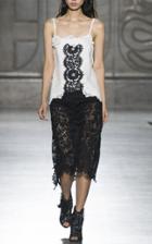 Fausto Puglisi Leather And Lace Sleeveless Midi Dress