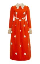 Moda Operandi Marc Jacobs Daisy Floral-appliqud Cotton Midi Dress Size: 0